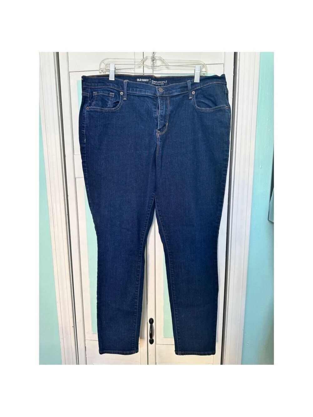 Women's Old Navy Blue Curvy Profile Skinny Jeans Size 16